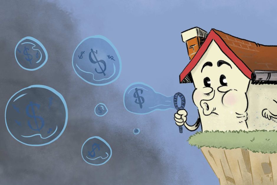 house blowing bubbles